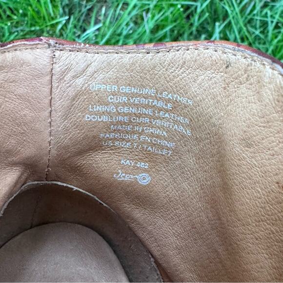 Icon Shoes Stacked Heel Zip Ankle Boot Booties Art Russian Red Women's 7 M - Picture 10 of 14